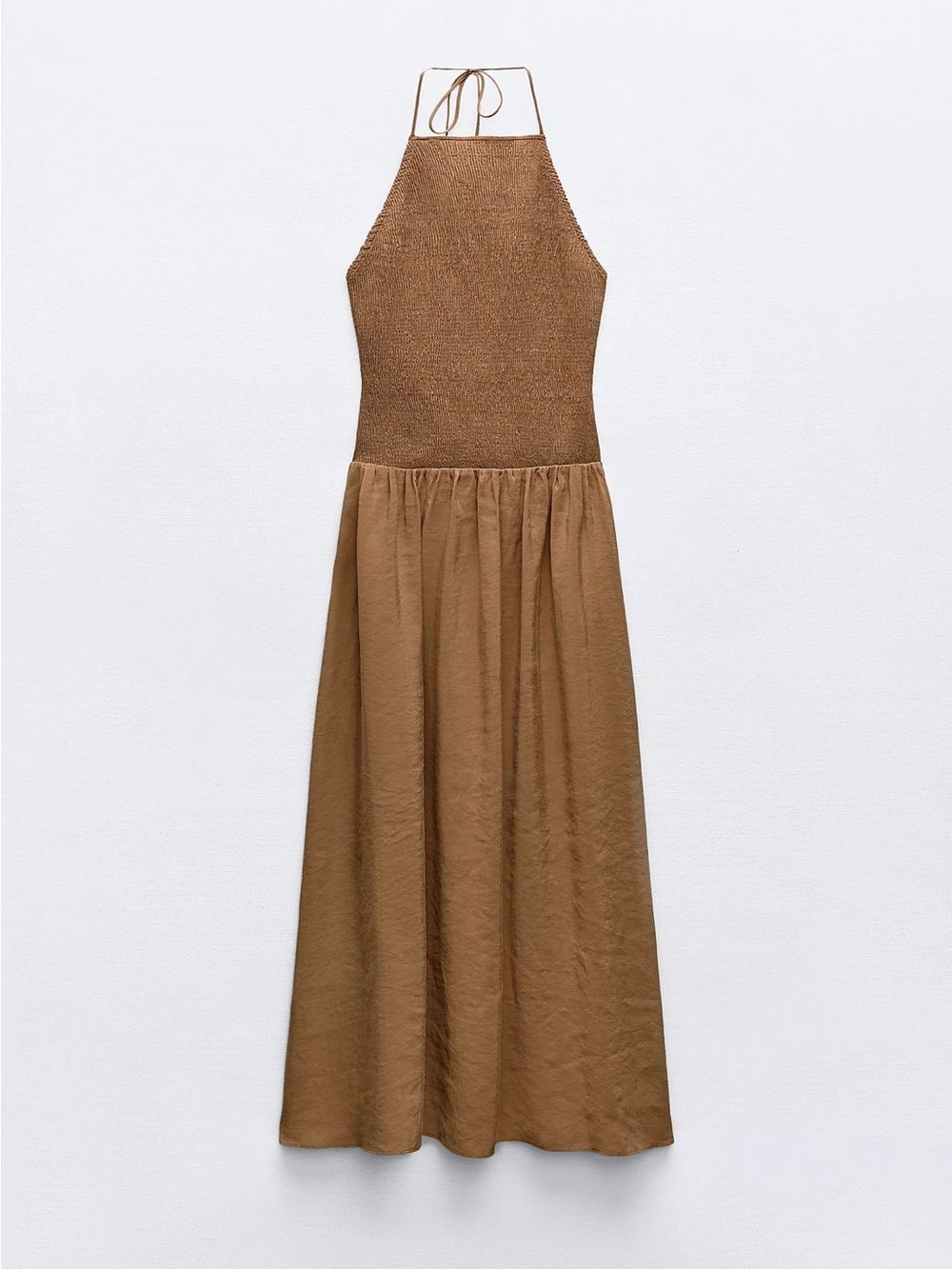 Zara Brown Strapless Maxi Dress